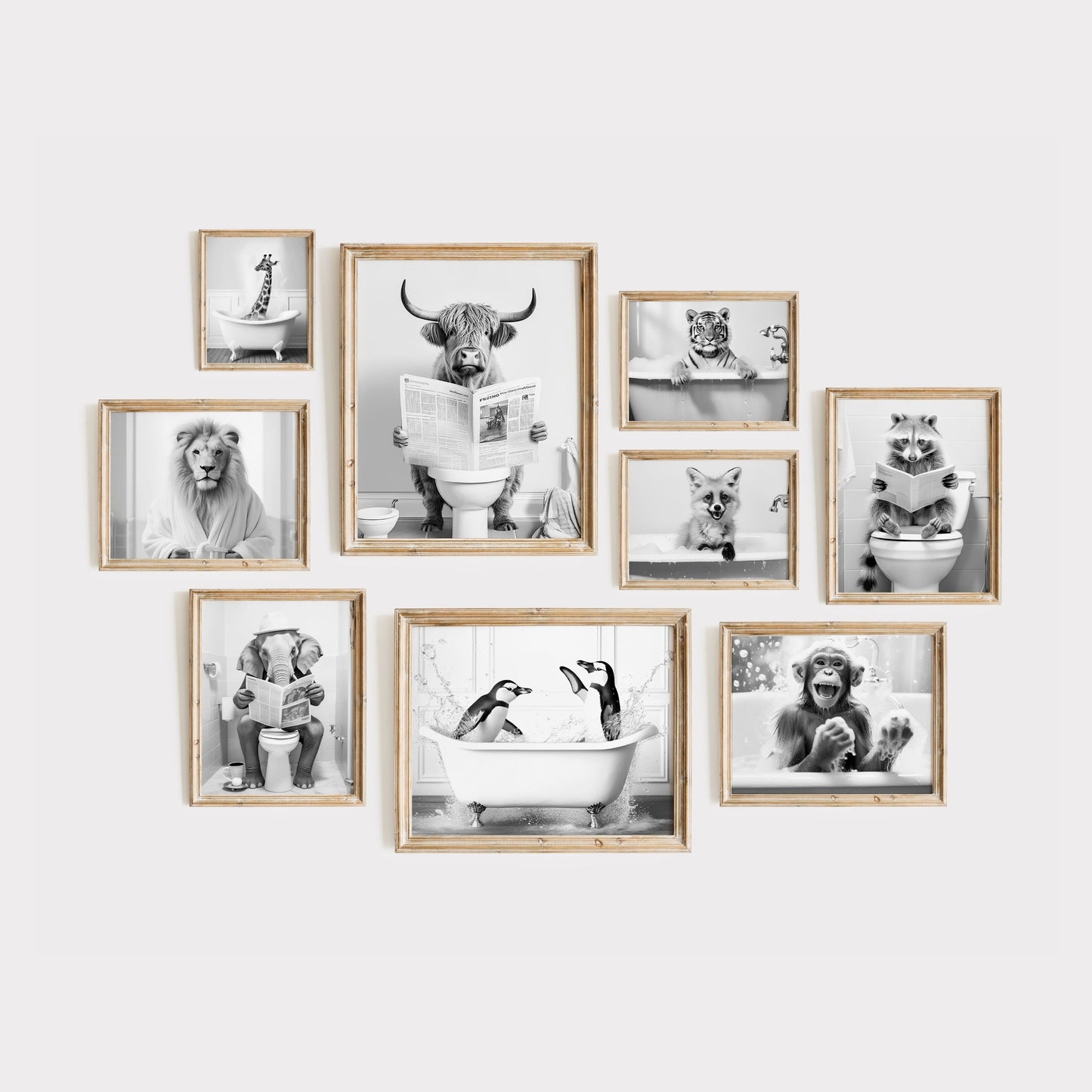 Bathroom Animals Wall Art - 300 Prints