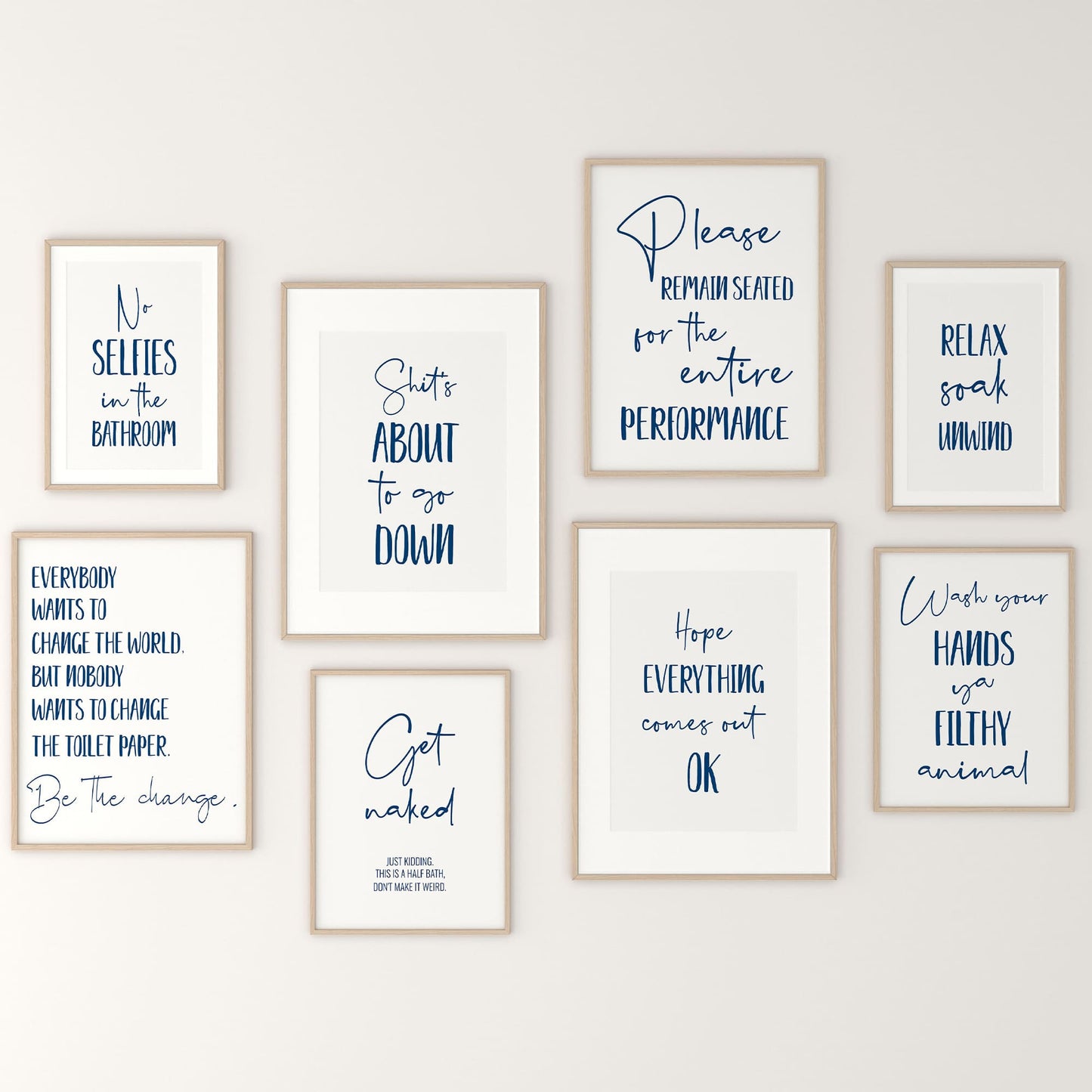 Blue Bathroom Wall Art - 200 Prints