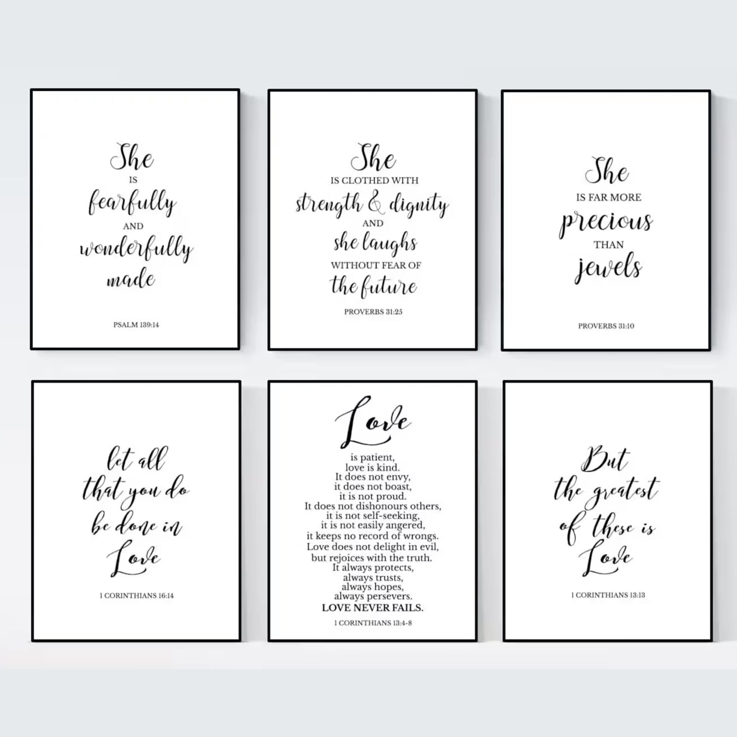 Verses Typography Wall Art - 50 Prints