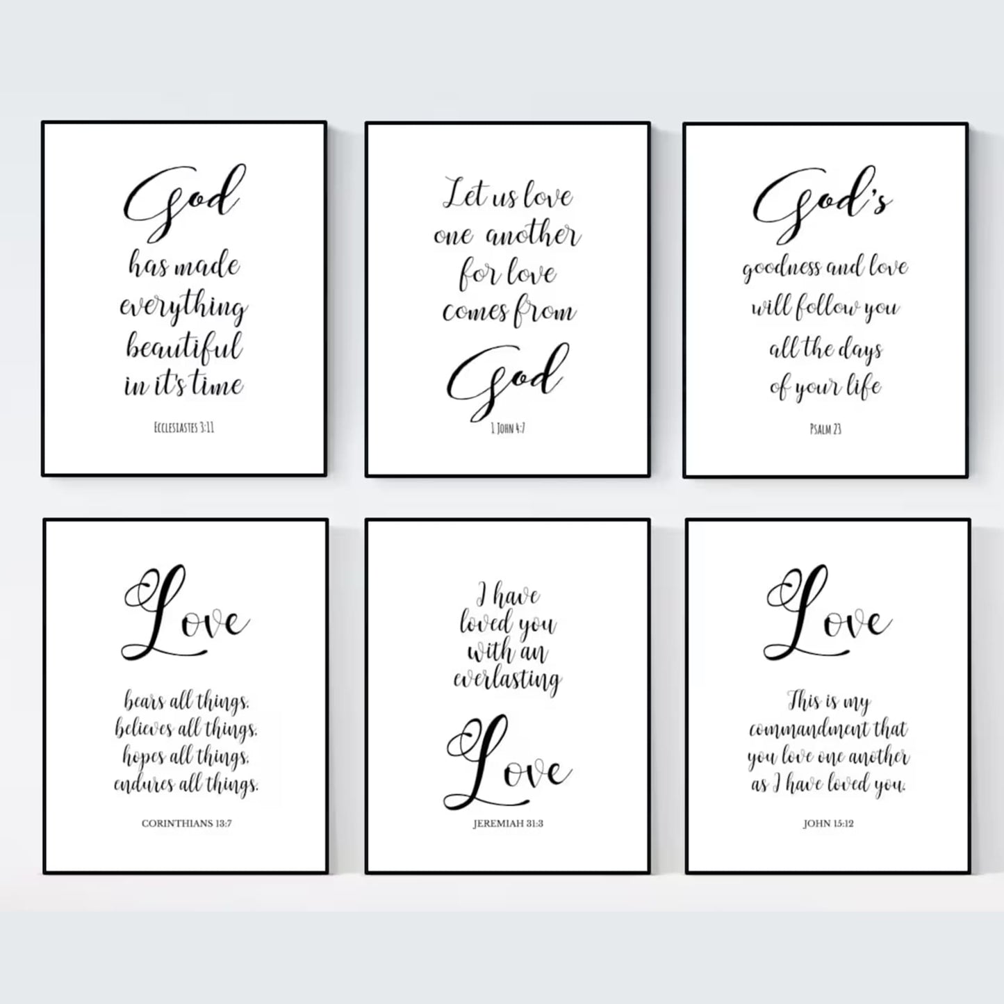 Verses Typography Wall Art - 50 Prints