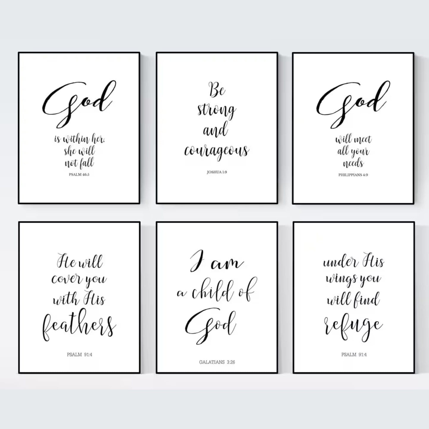 Verses Typography Wall Art - 50 Prints