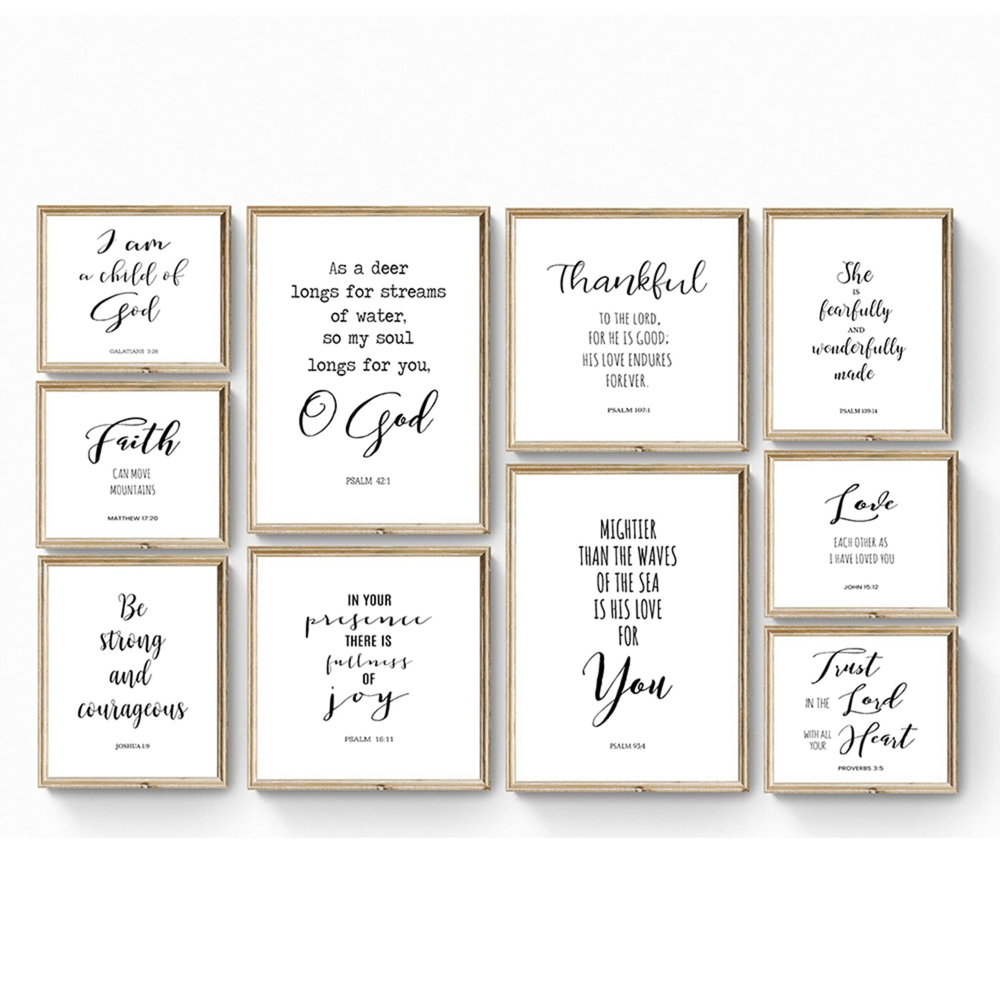 Verses Typography Wall Art - 50 Prints