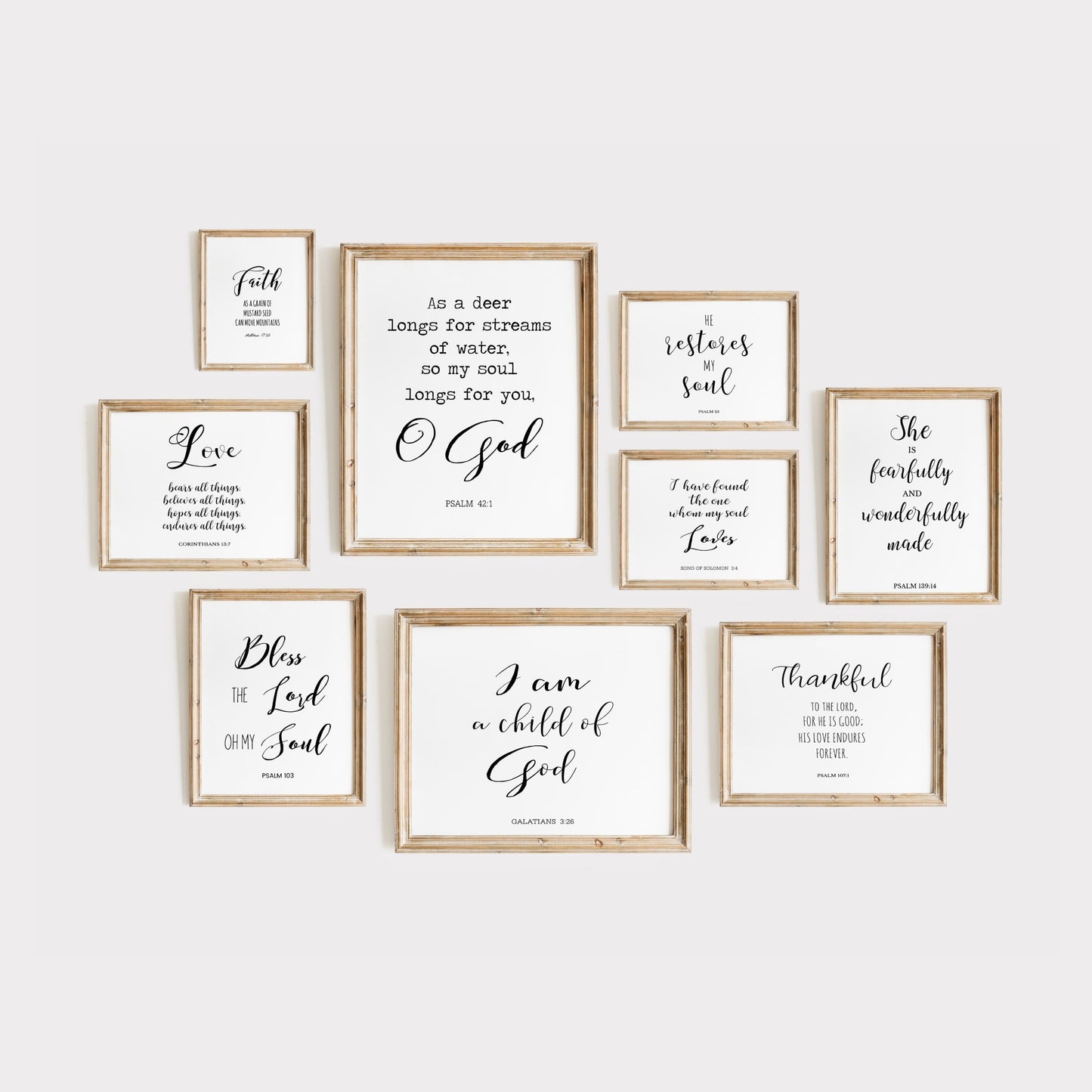 Verses Typography Wall Art - 50 Prints