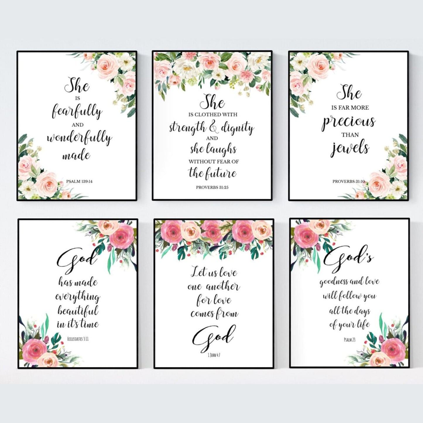 Floral Verses Wall Art - 50 Prints