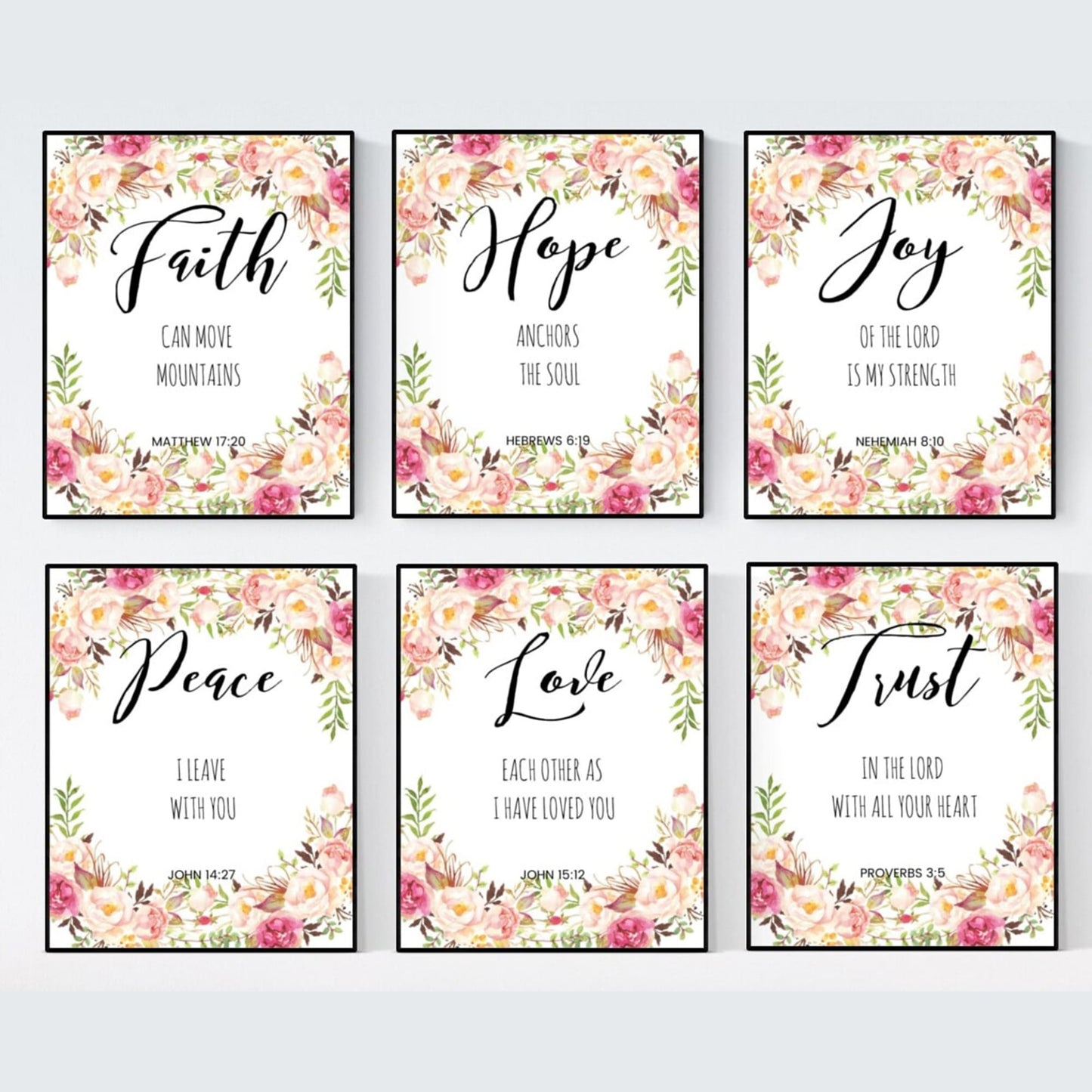 Floral Verses Wall Art - 50 Prints