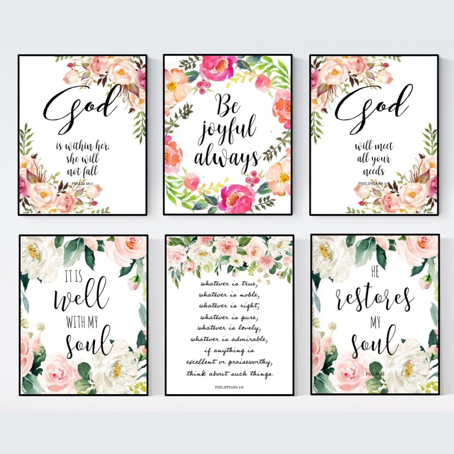 Floral Verses Wall Art - 50 Prints
