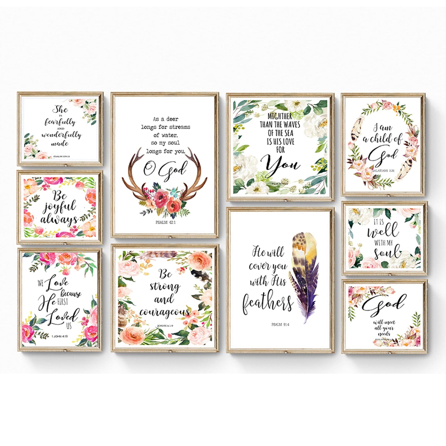 Floral Verses Wall Art - 50 Prints