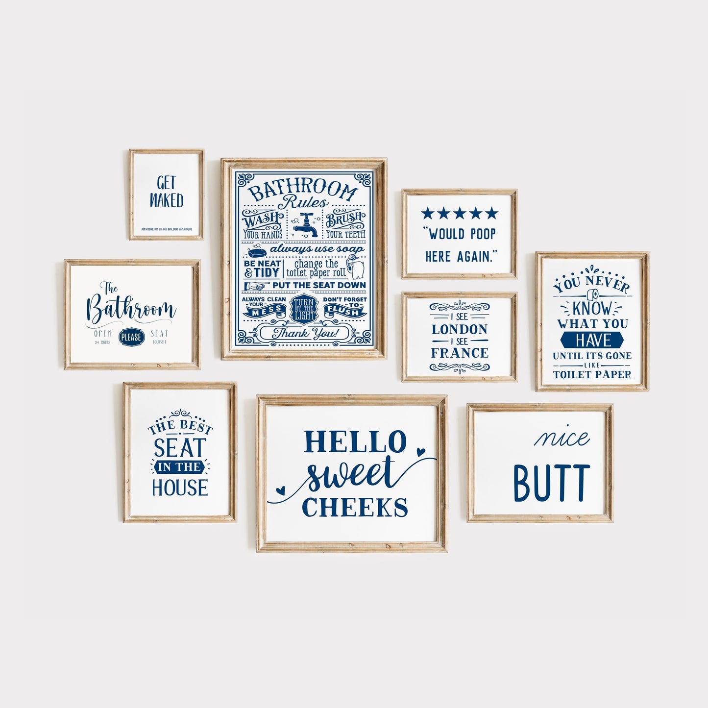 Blue Bathroom Wall Art - 200 Prints