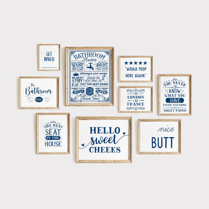 Blue Bathroom Wall Art - 200 Prints
