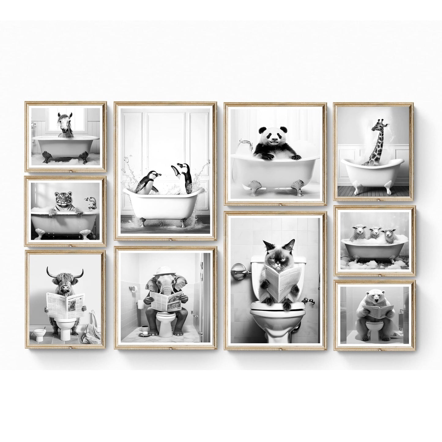 Bathroom Animals Wall Art - 300 Prints