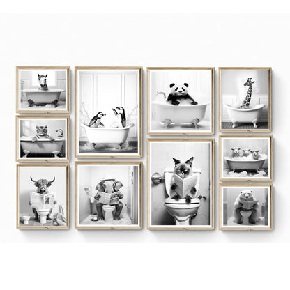 Bathroom Animals Wall Art - 300 Prints