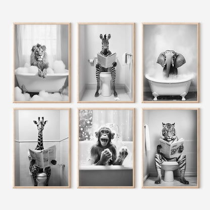 Bathroom Animals Wall Art - 300 Prints