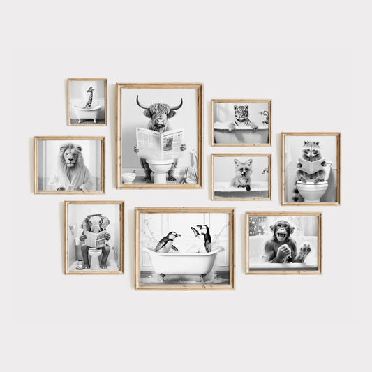 Bathroom Animals Wall Art - 300 Prints