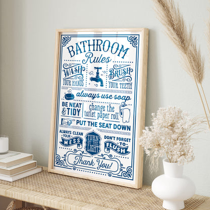 Blue Bathroom Wall Art - 200 Prints