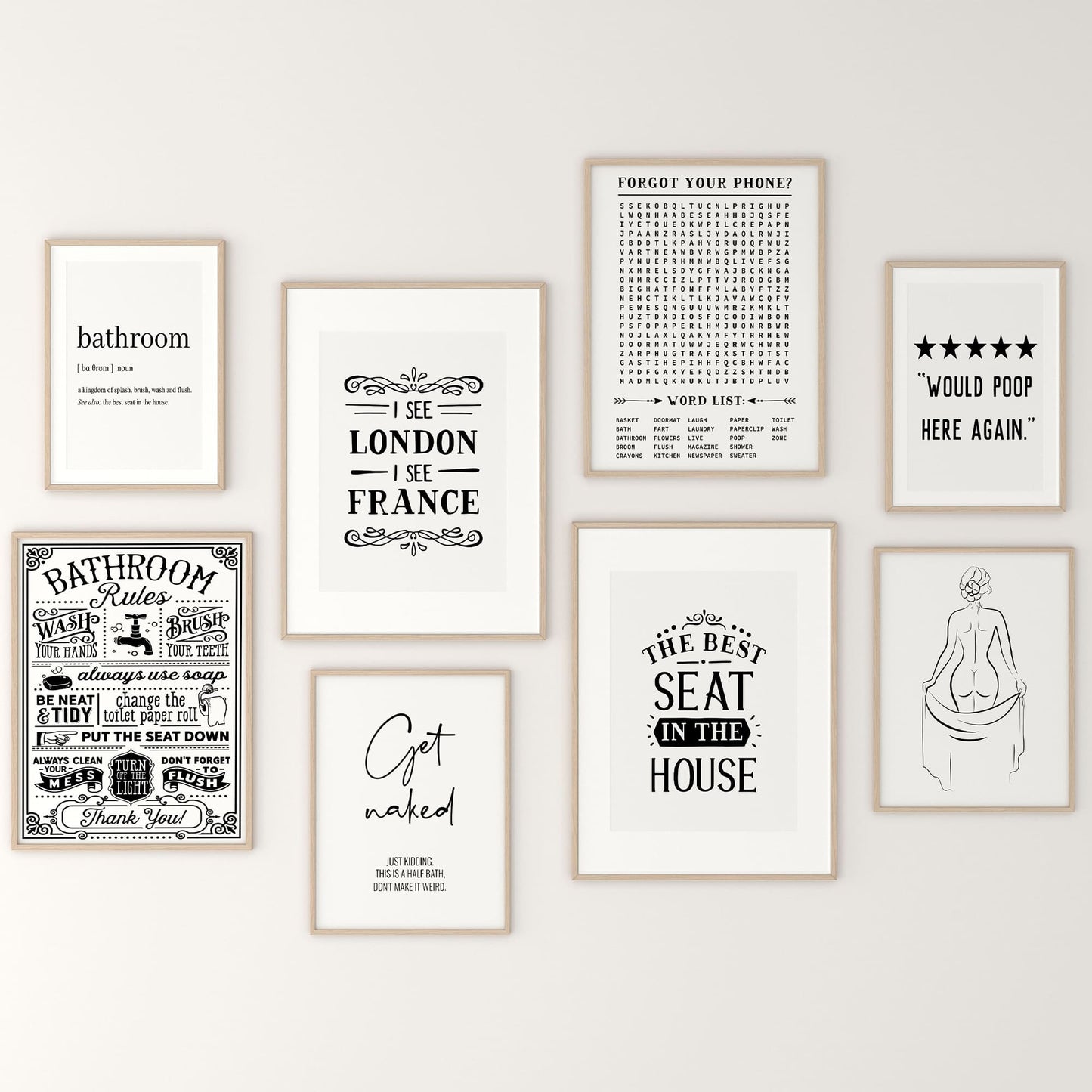 Bathroom Wall Art - 200 Prints