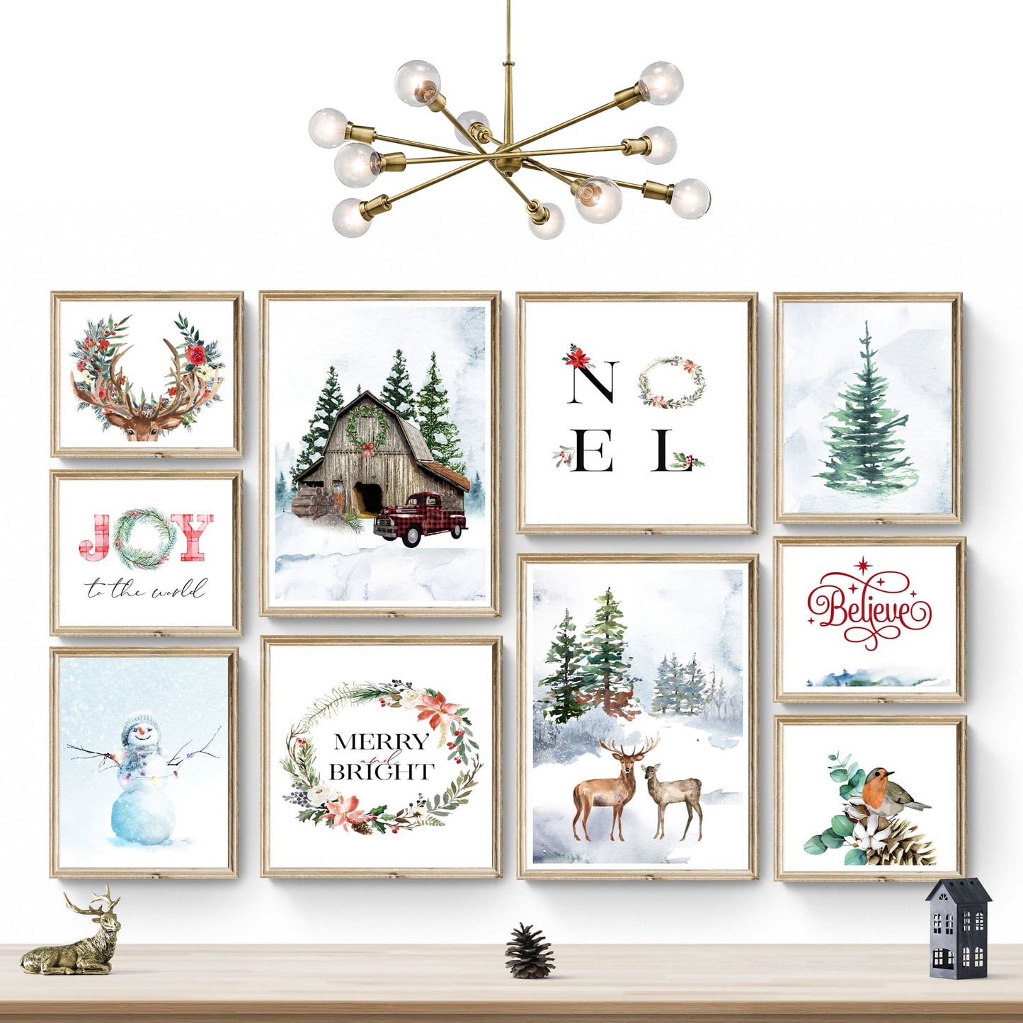 Rustic Christmas Wall Art - 100 Prints