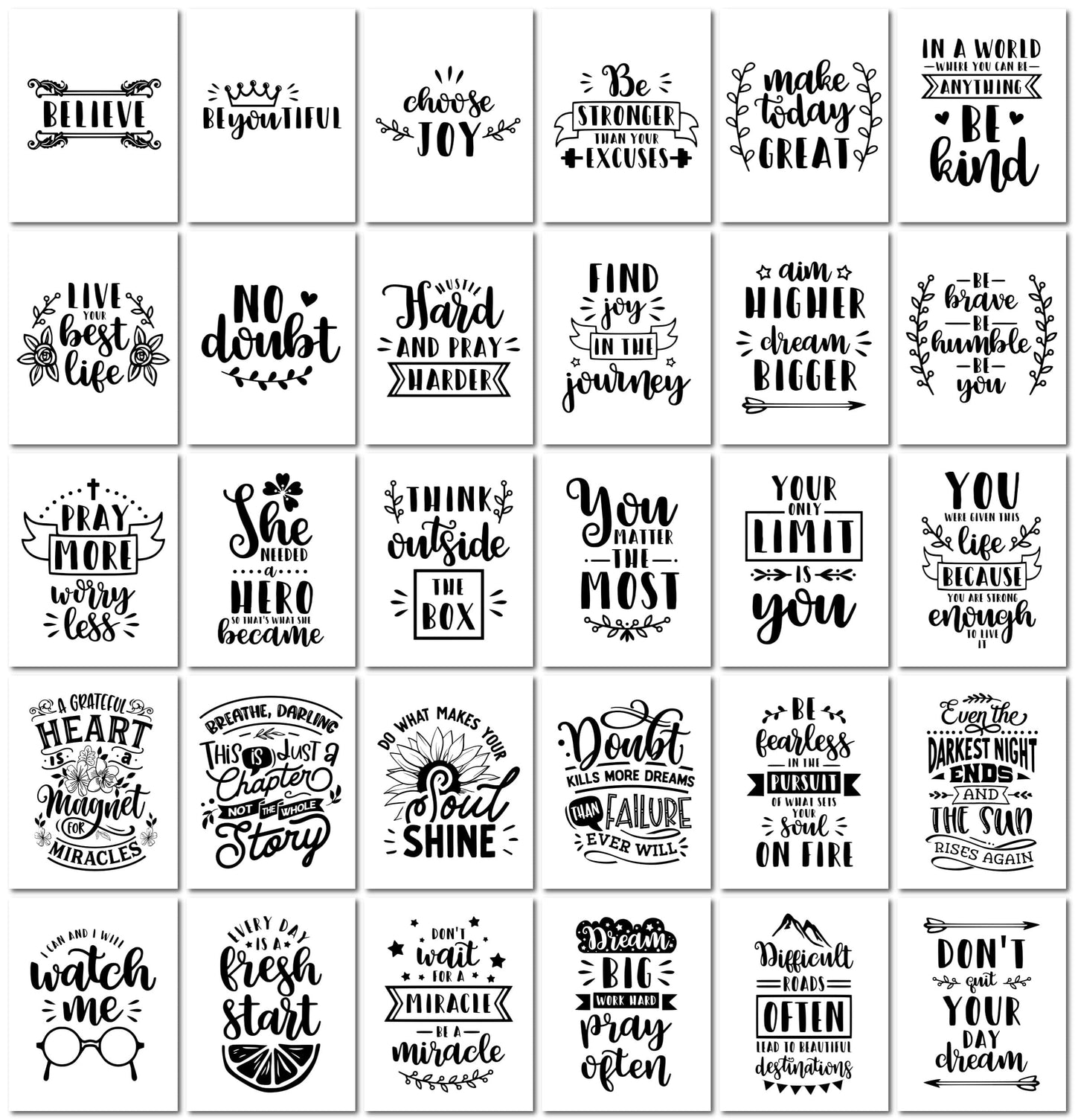 Motivational Wall Art - 100 Prints