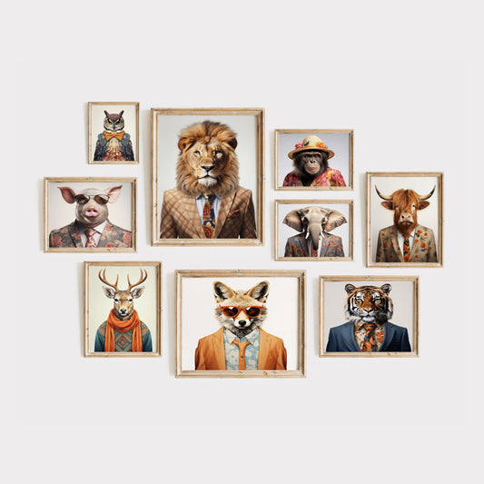 Retro Fashion Animals Art - 100 Prints