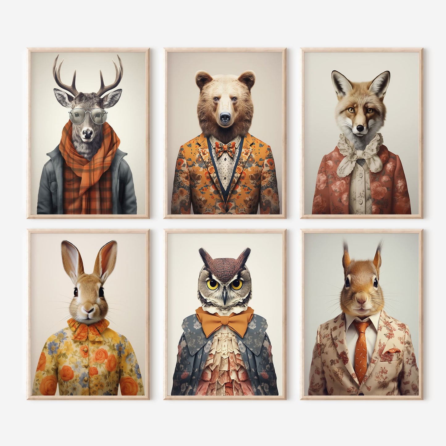 Retro Fashion Animals Art - 100 Prints