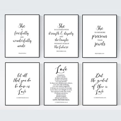 Verses Typography Wall Art - 50 Prints