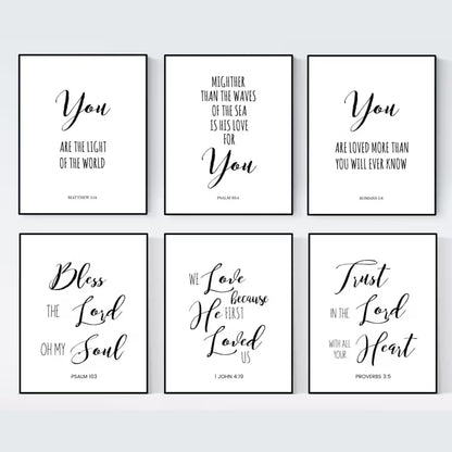 Verses Typography Wall Art - 50 Prints
