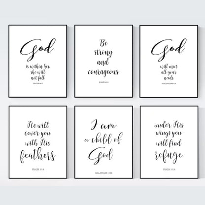 Verses Typography Wall Art - 50 Prints