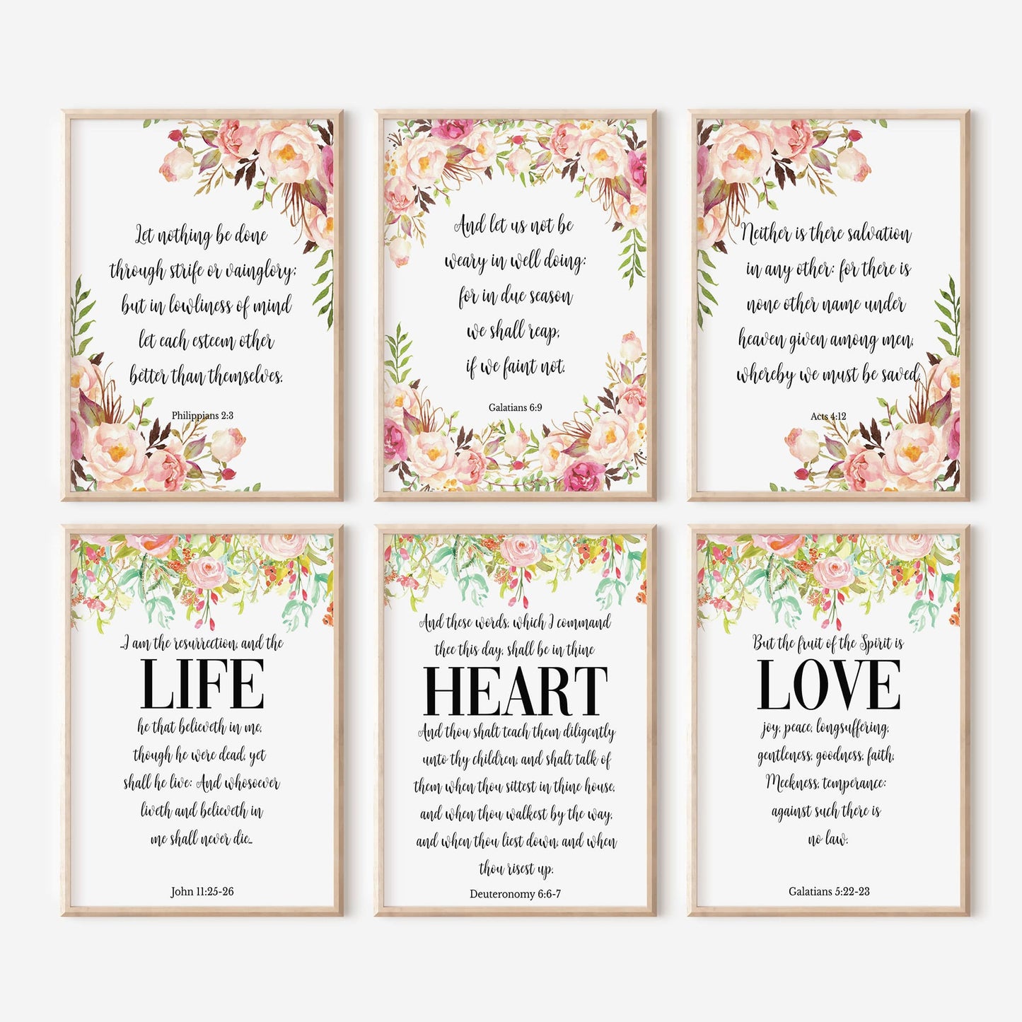 KJV Verses Wall Art - 50 Prints