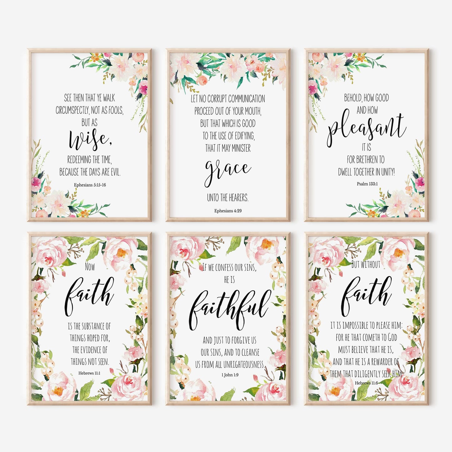 KJV Verses Wall Art - 50 Prints