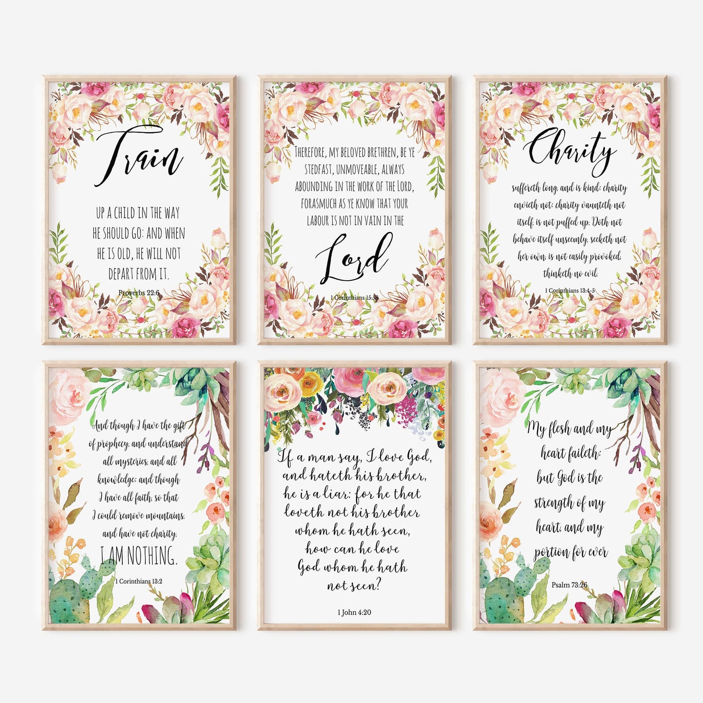 KJV Verses Wall Art - 50 Prints