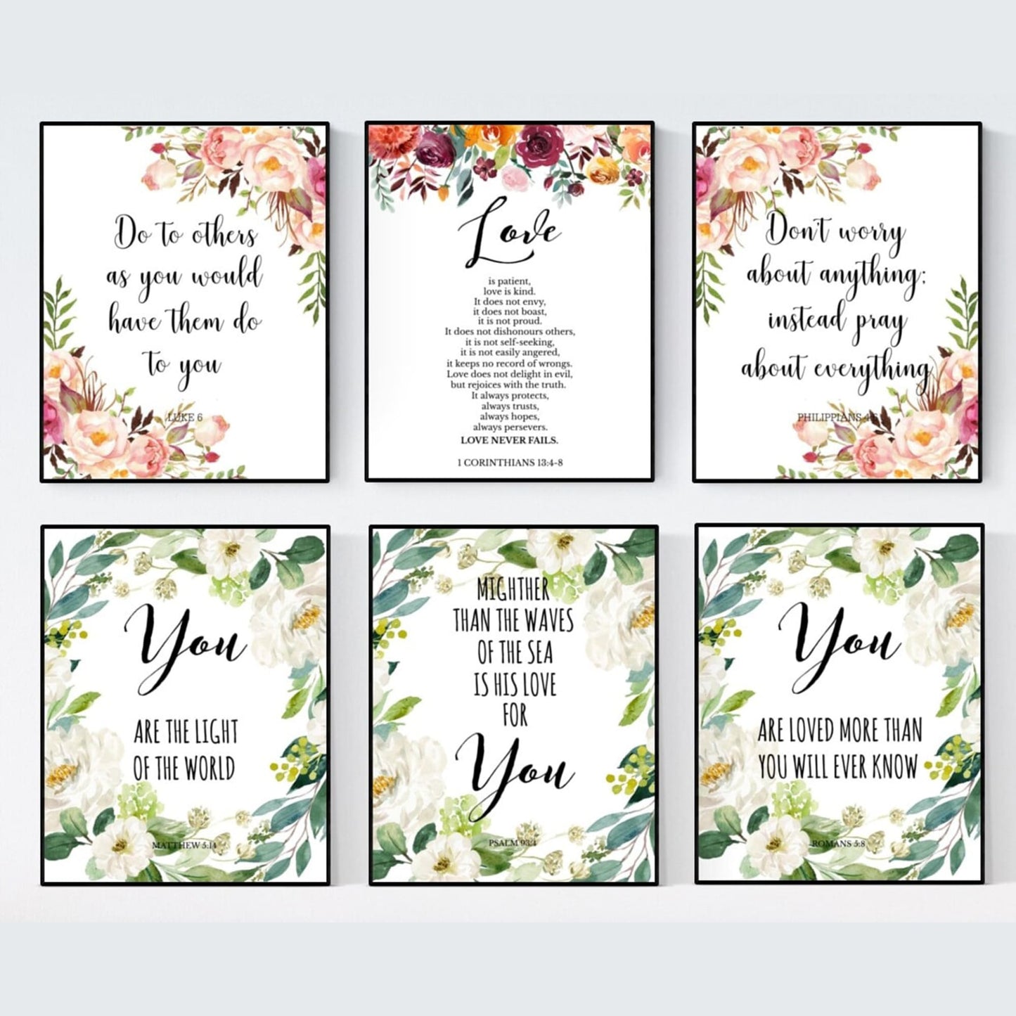 Floral Verses Wall Art - 50 Prints
